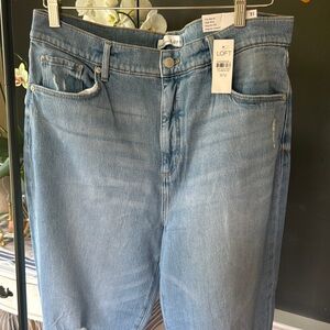 LOFT The Barrel High Rise Classic Blue Denim jean